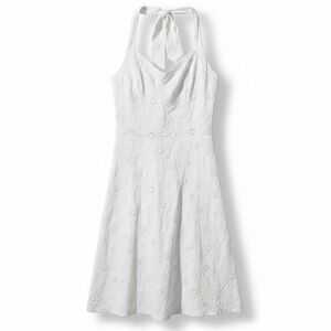 Lilly Pulitzer White Eyelet Halter Dress Bridal Shower Rehearsal Size 2